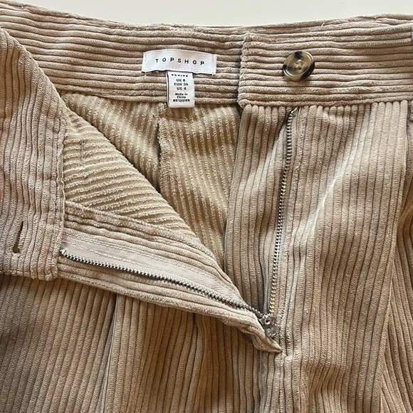 TOPSHOP Petite Casual Corduroy Pants Tan - Picture 2 of 4